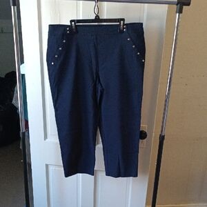 Zac & Rachel Women's Navy Pants with Stud Accents